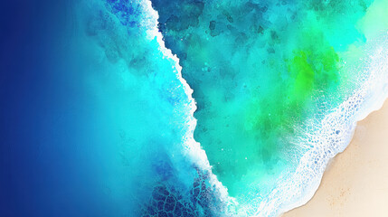 A beautiful beach scene featuring a wave rolling onto the sand in high quality 8k ocean texture illustration