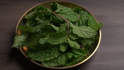 Ginger root vegetables and fresh mint leaves Concept health diet.
