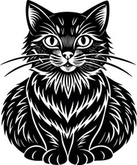 black cat vector illustration