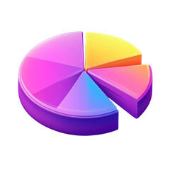 Obraz premium Vibrant and Modern Pie Chart Visualization with Gradient Colors for Data Representation and Analysis in Business Presentations