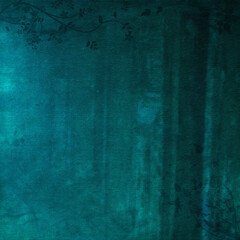 Moody teal textured background with subtle grunge, dark floral accents, and misty atmospheric depth. Perfect for fantasy themes, mysterious designs, gothic art, and creative projects.