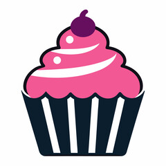 Cupcake icon on white background 