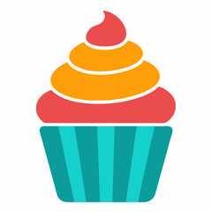 Cupcake icon on white background 