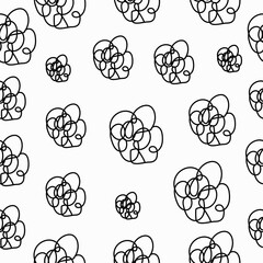 black color scribble pattern on white background.