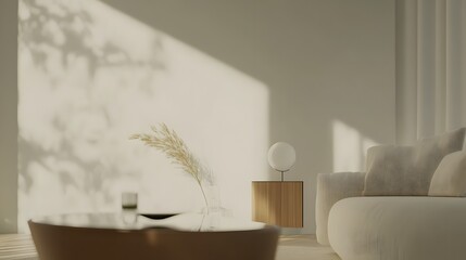 Modern living room interior design with natural light.