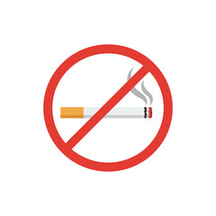 "No Smoking Symbol &ndash; Cigarette with Red Circle and Slash Icon"