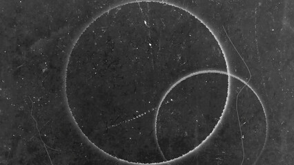 Punch hole retro 4k film transitions effect black background screen overlay grunge abstract.