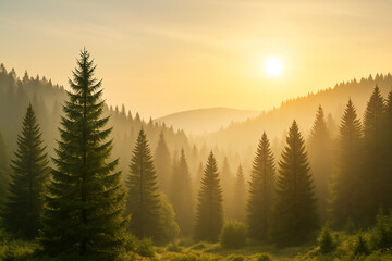 sunrise in the mountains