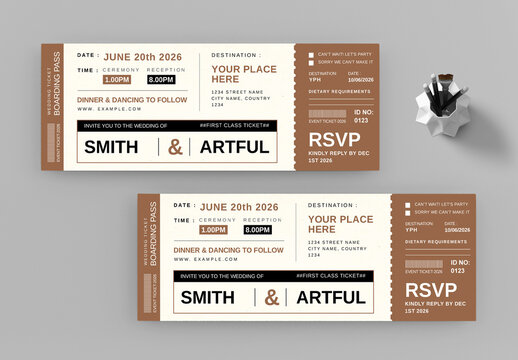 Boarding Pass Wedding Invitation