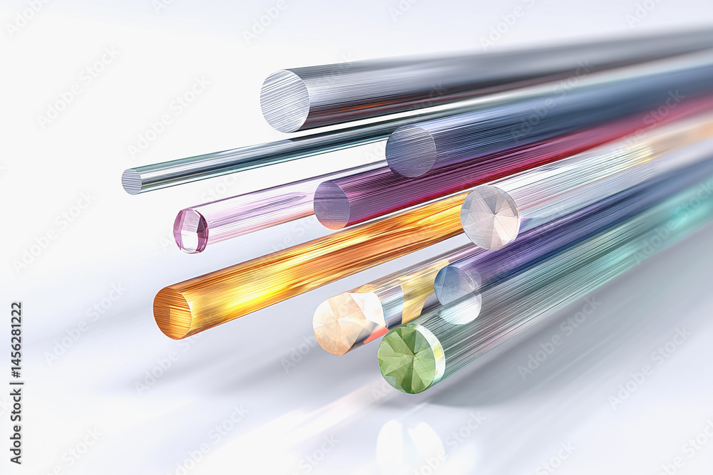 Poster array of colorful tubes displaying a variety of hues and textures ideal for creative projects and ar