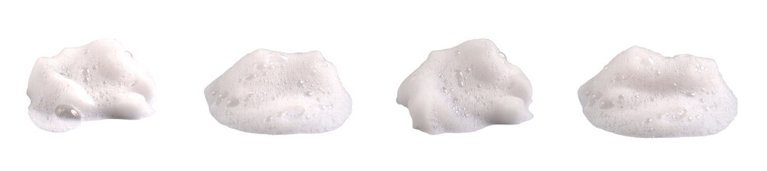 
Abstract soap bubbles. Set of soap bubbles. Shampoo or shower gel. Separate soap bubbles on white background with texture and contrast background. 