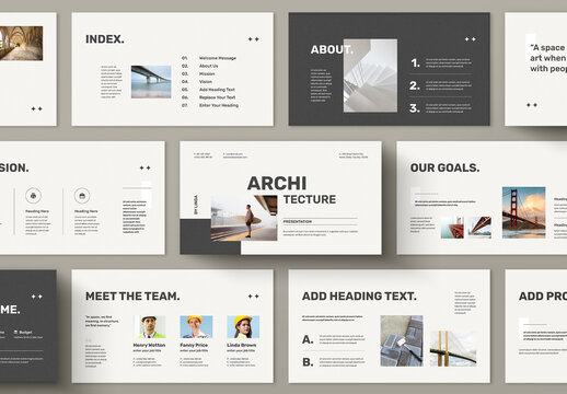 Modern Architecture Portfolio Presentation Template with Minimalist Layout