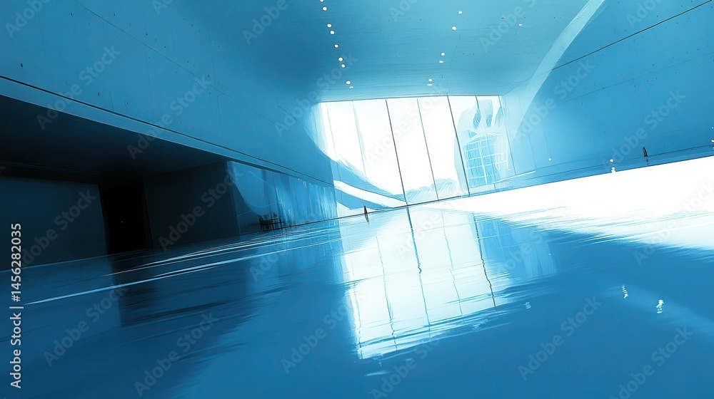 Poster abstract immersive digital space with dynamic light effect for technological innovation design and d