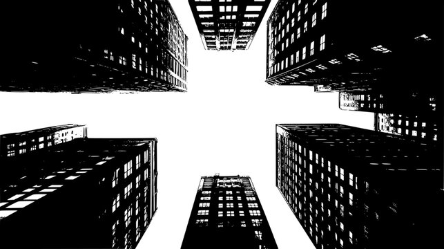 Buildings Stretching To Open Sky, vector design