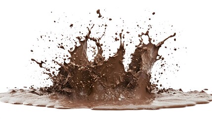 Mud splash isolated against a white background.