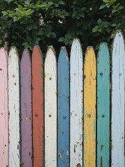 Fototapeta premium Painted wooden fence background