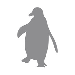 Vector silhouette of penguin on transparent background