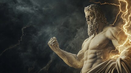 A striking illustration of zeus  the king of gods ready to unleash his thunderous power