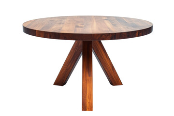 Rustic Round Wooden Dining Table: Retro Charm for Cozy Kitchens and Dining Rooms. Perfect for on transparent background