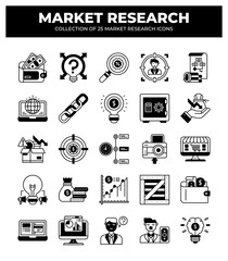 Market Research Icons: A Collection of 25 Essential Business Strategy Graphics