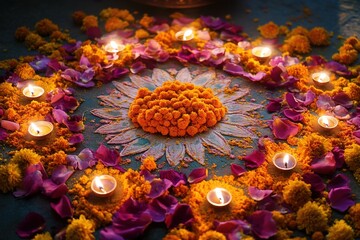 Indian Beautiful Diwali Rangoli Designs, Celebrating Indian Culture & Hindu Religion
