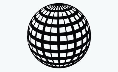 Disco ball silhouette, Disco ball icon, Disco ball with stars icon vector