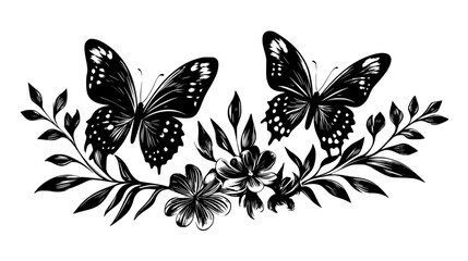 Obraz premium Unusual Blooms Attracting Wildlife, vector design