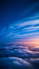 Obraz premium Vast clouds, vibrant colors, night sky above.