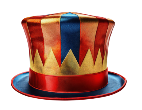 Vibrant jester hat with colorful patterns, perfect for festive occasions and celebrations.