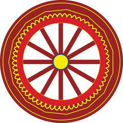 Colourful Rath Yatra Wheel Illustration