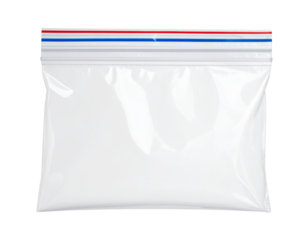 Clear plastic bag for food storage, ideal for organizing ingredients and snacks.