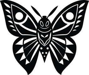 Butterfly silhouette isolated on white background