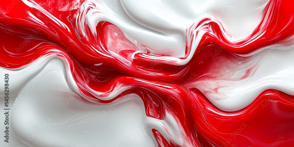 Aufkleber piece of fabric with a red stripe on the left side and white on the right side. the red stripe is bo
