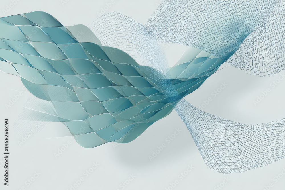Poster striking blue abstract background with intricate patterns and textures evoking a sense of depth and 