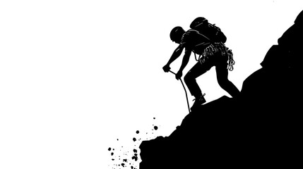 Obraz premium Climber Gripping Rocky Surface Edge, vector illustration