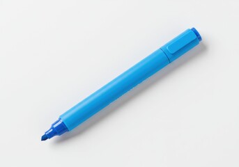 Blue Marker on White Background