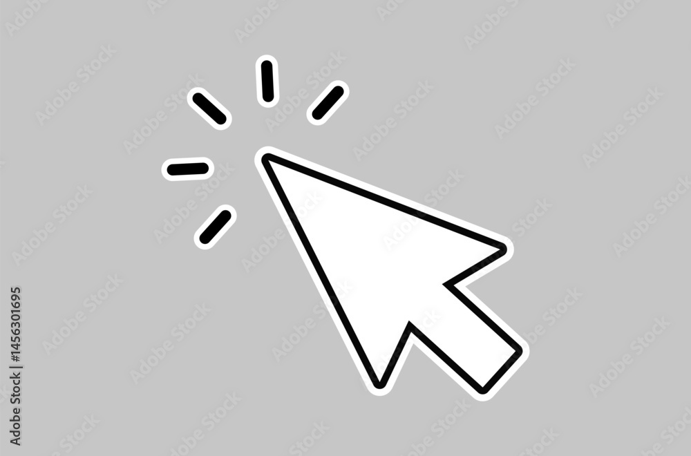 Fototapete Mouse click cursor set. Hand Cursor. Click icon. Mouse pointer set. Arrow cursor. Pointer click icon. Clicking cursor, pointing hand clicks and waiting loading icons. Website arrows or hand icon.