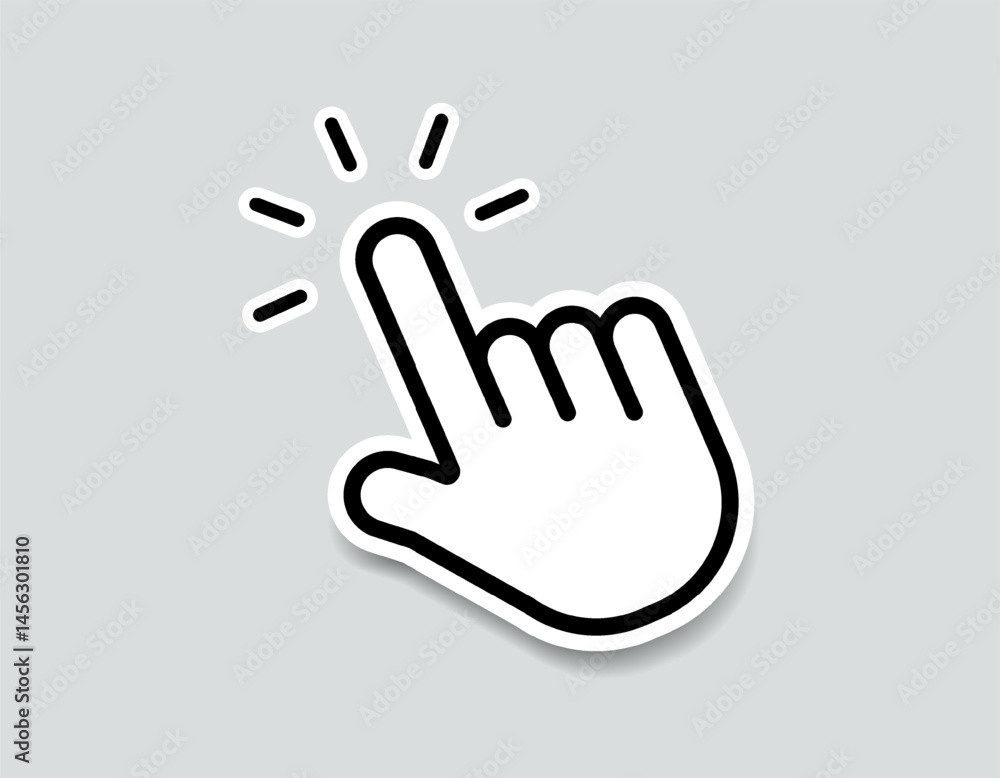 Poster Mouse click cursor set. Hand Cursor. Click icon. Mouse pointer set. Arrow cursor. Pointer click icon. Clicking cursor, pointing hand clicks and waiting loading icons. Website arrows or hand icon.