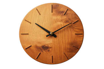 Simple Wall Clock: Minimalist Timepiece Design, Isolated on White Background. Perfect for home on transparent background
