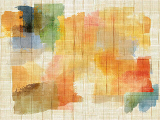 Fototapeta premium Unique painting featuring a grid pattern adding a contemporary touch to interior design in high-quality detail