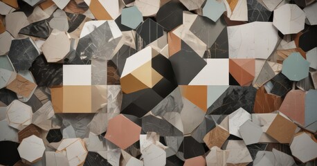 Geometric collage template with image placeholders, adaptable design , template, color