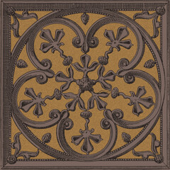 Ceramic ornament mosaic tile design, abstract floral texture background design. Seamless vector art. 