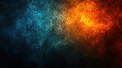 Obraz premium Fiery blue and orange smoky backdrop
