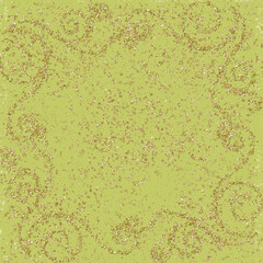 Light green background with golden glitter swirls and sparkling decorative accents. Glamorous festive design ideal for invitations, party décor, scrapbooking, fashion graphics, and elegant projects.