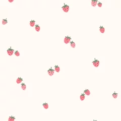 Crédence en verre imprimé Vector illustration. Mini strawberries seamless pattern, summer fabric design, baby clothes print, mini fruit seamless pattern