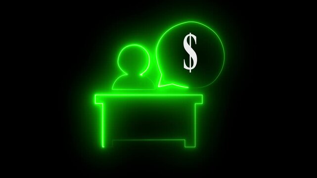 "Business Information Desk with Dollar Icon ,Business Information Center Business Support Finance Focus''