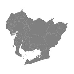 Obraz premium High Quality map of Aichi is a prefecture of Japan with borders of the districts