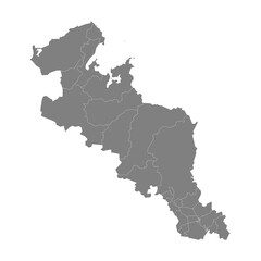 High Quality map of Kyoto is a prefecture of Japan with borders of the districts