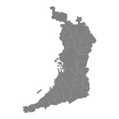 Fototapeta premium High Quality map of Osaka is a prefecture of Japan with borders of the districts