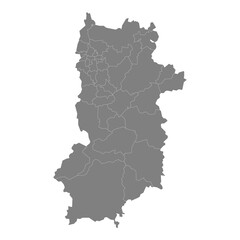 Obraz premium High Quality map of Nara is a prefecture of Japan with borders of the districts